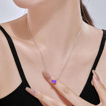 [Rose Jewellery]Luxurious Square Shape Colorful Necalack