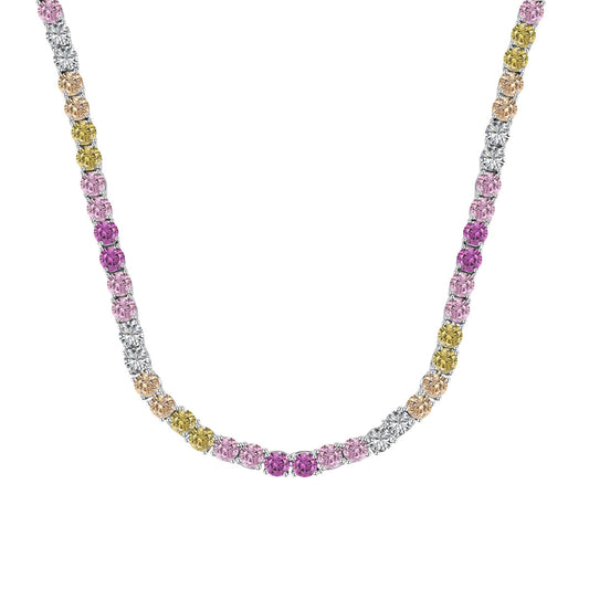 [Rose Jewellery]Delicate Colorful Tennis Necklace