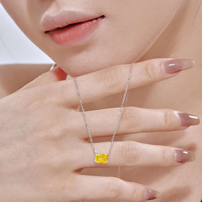 [Rose Jewellery]Luxurious Square Shape Colorful Necalack