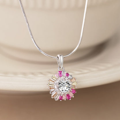 [Rose Jewellery]Charming Flower Colorful Necklace