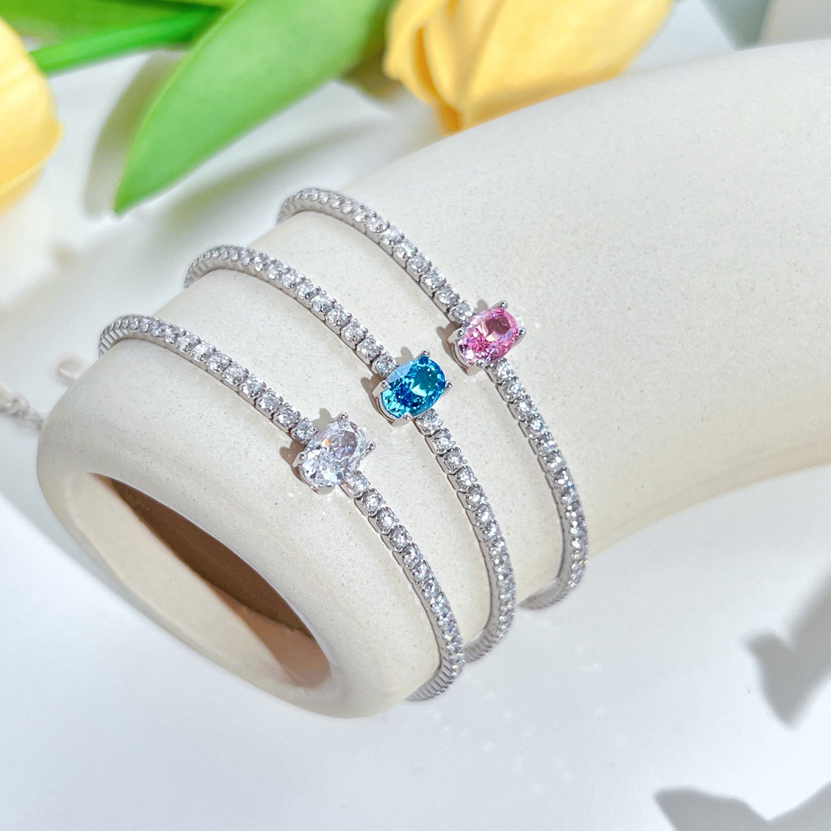 [Rose Jewellery]0.75 Carat Exquisite Oval Cut Daily Bracelet