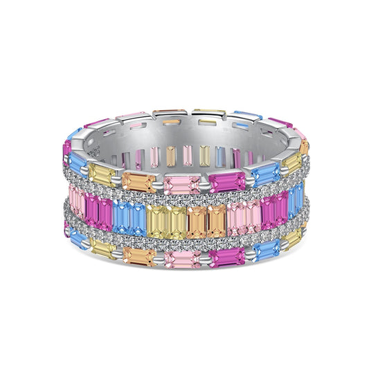 [Rose Jewellery]Dazzling Colorful Radiant Cut Party Ring