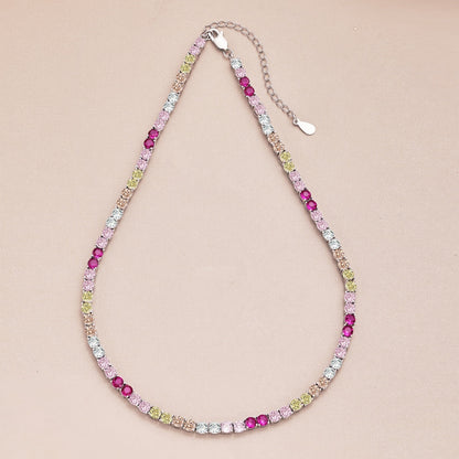 [Rose Jewellery]Delicate Colorful Tennis Necklace