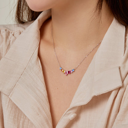 [Rose Jewellery]Dainty Colorful Heart Necklace