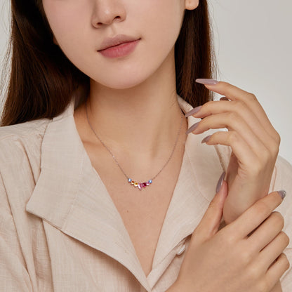 [Rose Jewellery]Dainty Colorful Heart Necklace