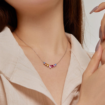 [Rose Jewellery]Dainty Colorful Heart Necklace