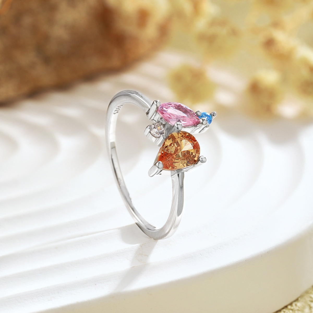 [Rose Jewellery]Radiant Colorful Multi Cut Daily Ring