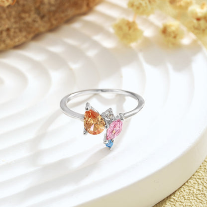 [Rose Jewellery]Radiant Colorful Multi Cut Daily Ring