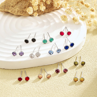 [Rose Jewellery]Sparkling Colorful Round Shape Earrings