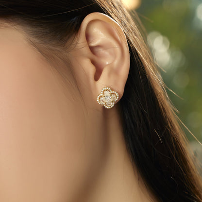 [Rose Jewellery]Lucky Four-Leaf Clover Exquisite Earrings