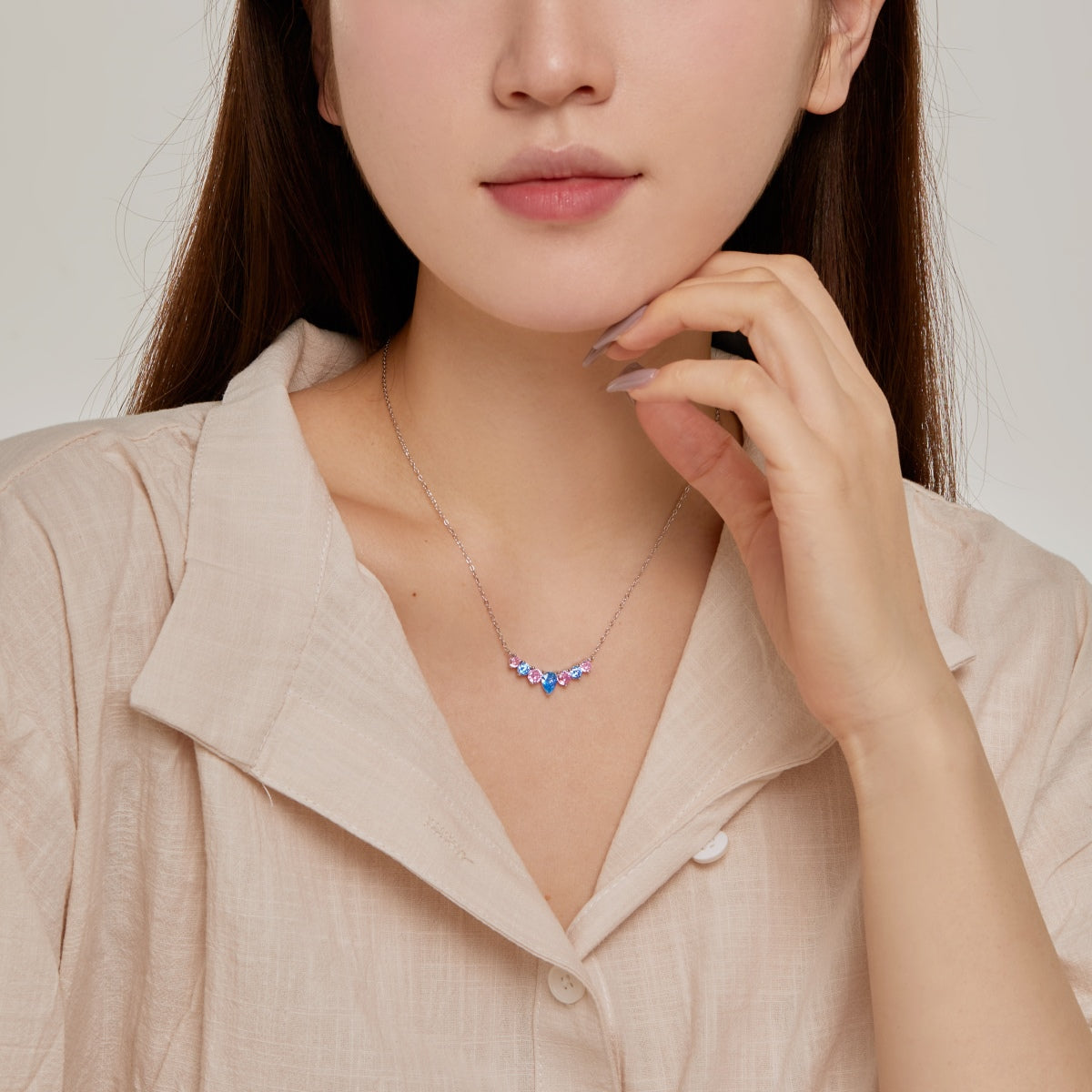 [Rose Jewellery]Dainty Colorful Heart Necklace