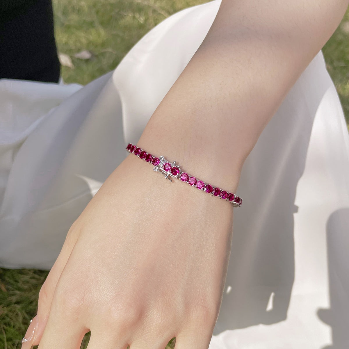 [Rose Jewellery]Radiant Colorful Round Cut Party Bracelet