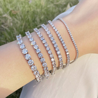 [Rose Jewellery]Luxurious Ornate Round Cut Tennis Bracelet