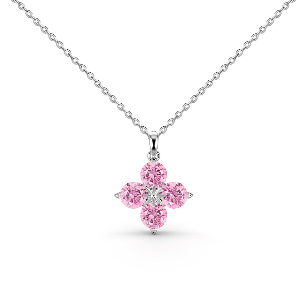 [Rose Jewellery]Four-Leaf Clover And Eight-Pointed Star Necklace