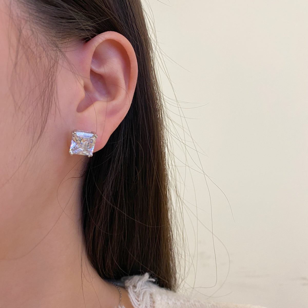 [Rose Jewellery]Delicate Square Shape Earrings