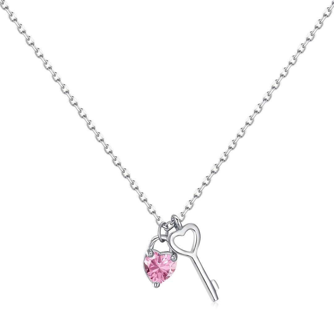 [Rose Jewellery]Unique Heart Shape Key Pendent Necklace