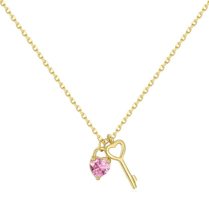 [Rose Jewellery]Unique Heart Shape Key Pendent Necklace