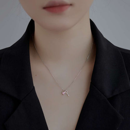 [Rose Jewellery]Unique Heart Shape Key Pendent Necklace