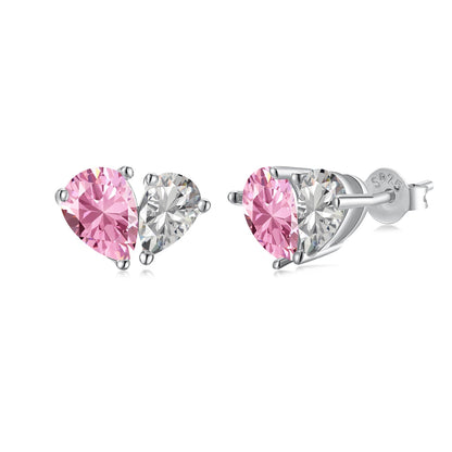 [Rose Jewellery]Dazzling Elegant Heart Cut Lover Earrings