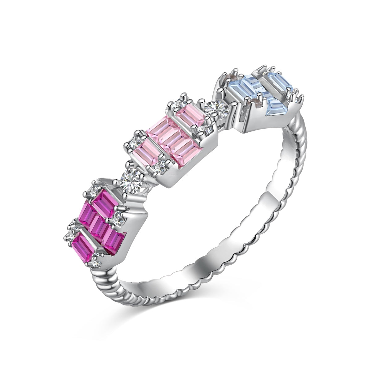 [Rose Jewellery]Unique Colorful Emerald Cut Party Ring