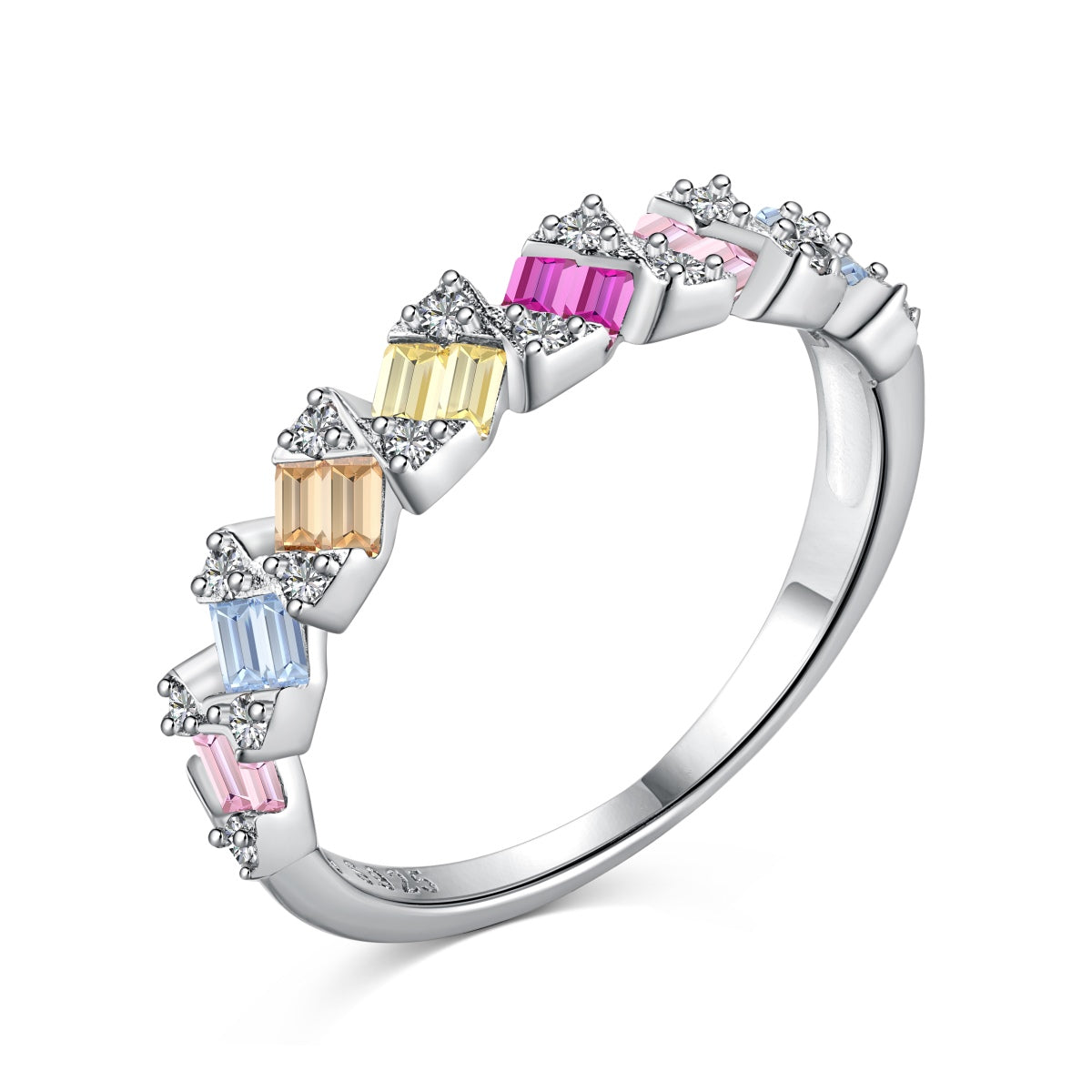 [Rose Jewellery]Delicate Vibrant Emerald Cut Daily Ring