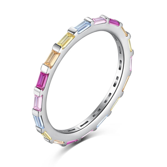 [Rose Jewellery]Exquisite Multicolored Emerald Cut Daily Ring