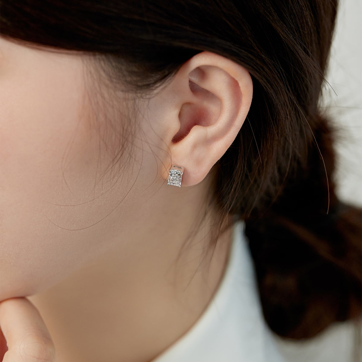 [Rose Jewellery]Radiant Luxurious Princess Cut Daily Earrings