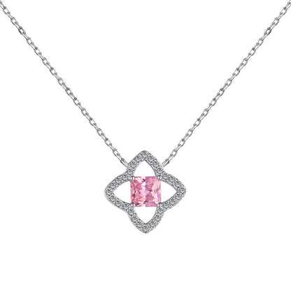 [Rose Jewellery]Exquisite Flower Shape Princess Cut Necklace