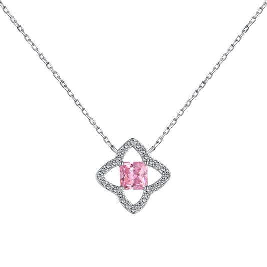 [Rose Jewellery]Exquisite Flower Shape Princess Cut Necklace