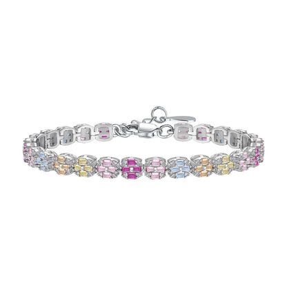 [Rose Jewellery]Delicate Colorful Emerald Cut Daily Bracelet