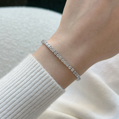 [Rose Jewellery]Dainty Charming Round Cut Tennis Bracelet