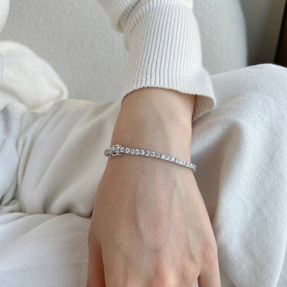 [Rose Jewellery]Dainty Charming Round Cut Tennis Bracelet