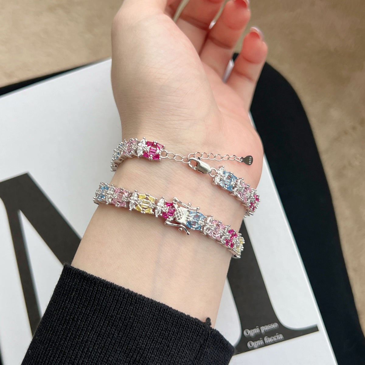 [Rose Jewellery]Delicate Colorful Multi Cut Party Bracelet