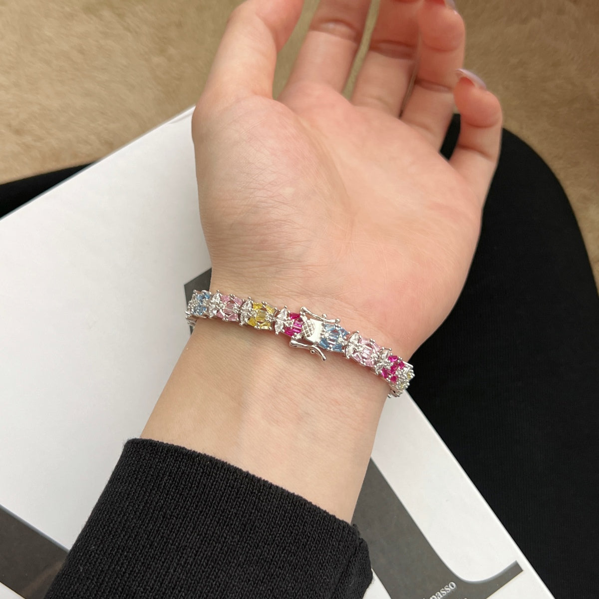 [Rose Jewellery]Delicate Colorful Multi Cut Party Bracelet