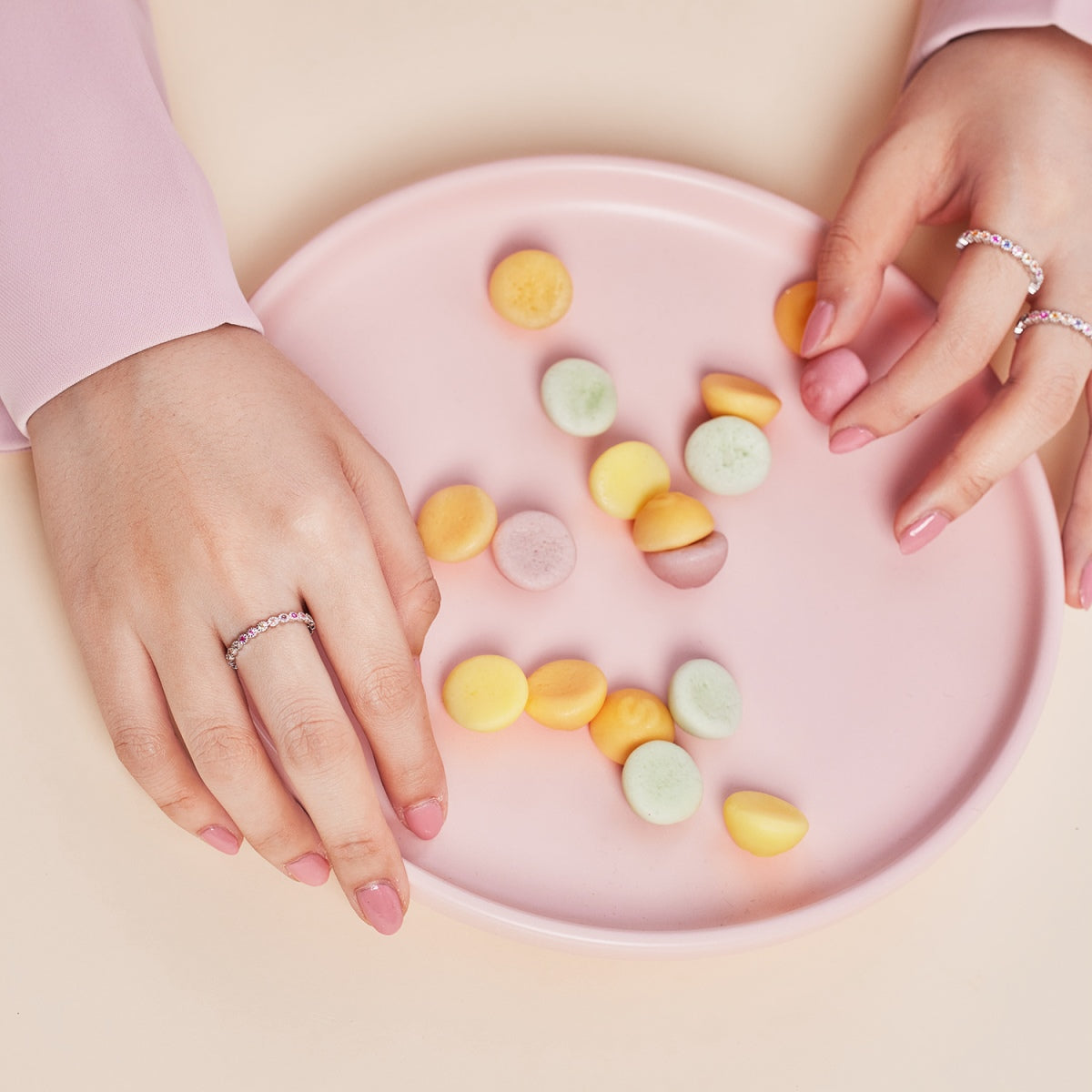 [Rose Jewellery]Radiant Sparkling Round Cut Daily Ring