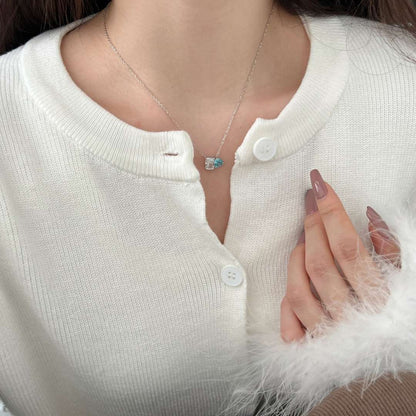 [Rose Jewellery]Dazzling Square & Heart Shape Necklace