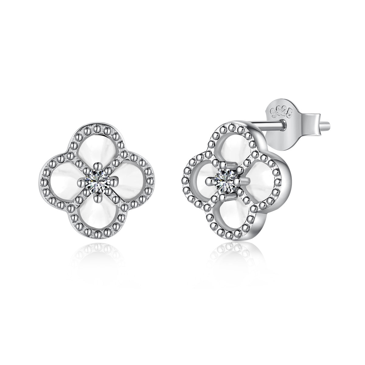 [Rose Jewellery]Four-Leaf Clover Flower Shape Exquisite Earrings