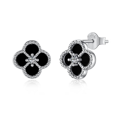 [Rose Jewellery]Four-Leaf Clover Flower Shape Exquisite Earrings