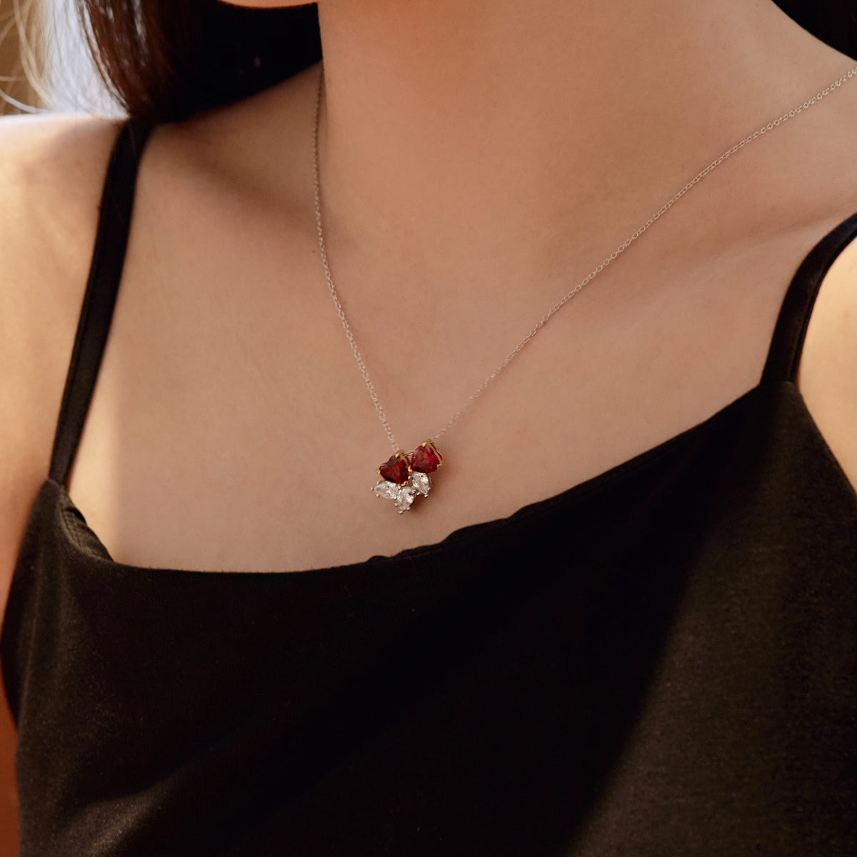 [Rose Jewellery]Dainty Red Heart Necklace