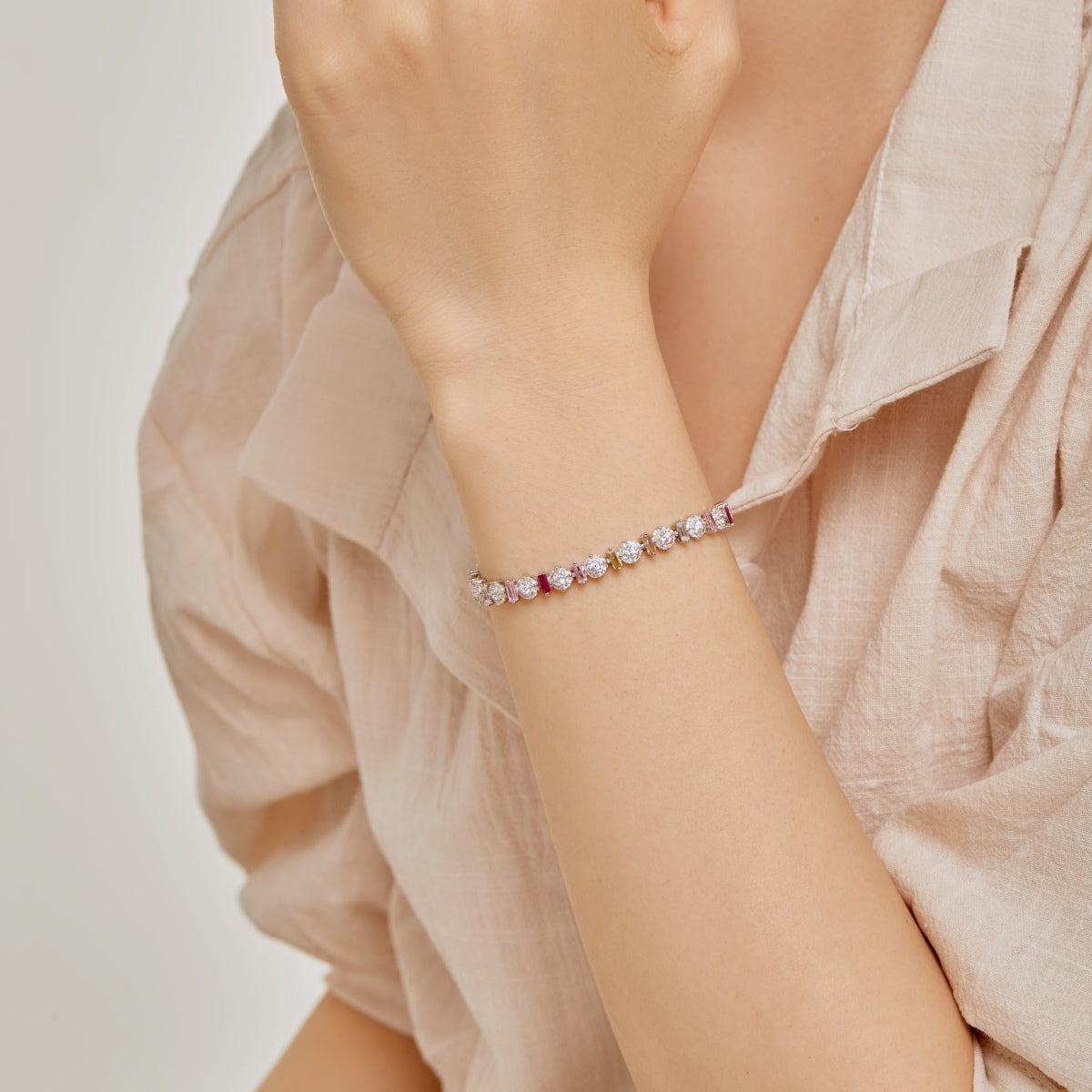 [Rose Jewellery]Radiant Colorful Round Shape Daily Bracelet