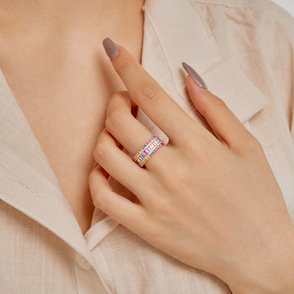 [Rose Jewellery]Dazzling Colorful Radiant Cut Party Ring