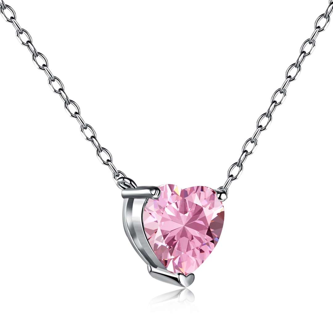 [Rose Jewellery]Heart Shape Main Stone Pendant Collarbone Necklace