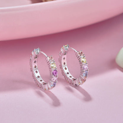 [Rose Jewellery]Radiant Colorful Round Cut Earrings