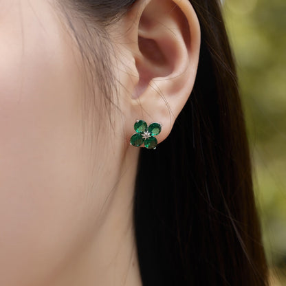 [Rose Jewellery]Four-Leaf Clover Eight-Pointed Star Earrings