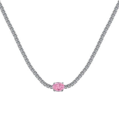 [Rose Jewellery]1.0 Carat Shining Oval Cut Necklace