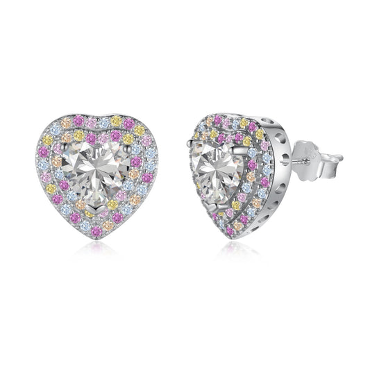 [Rose Jewellery]Dazzling Heart Shape Lover Earrings