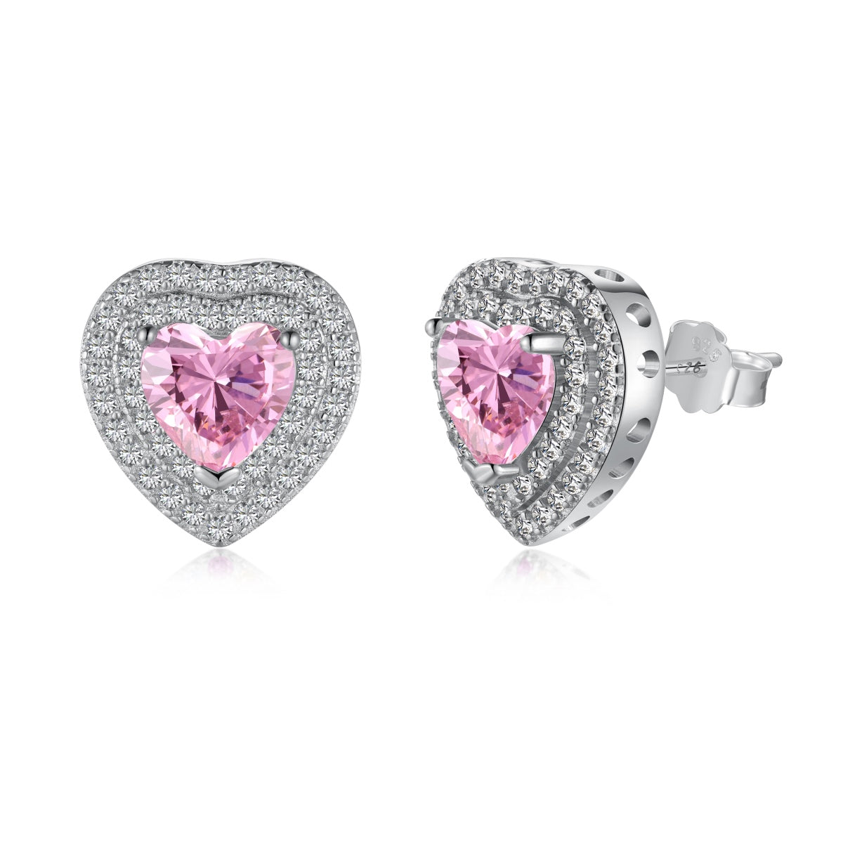 [Rose Jewellery]Dazzling Heart Shape Lover Earrings