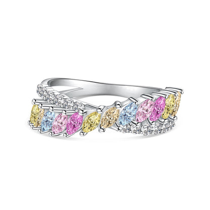 [Rose Jewellery]Unique Colorful Marquise Cut Daily Ring