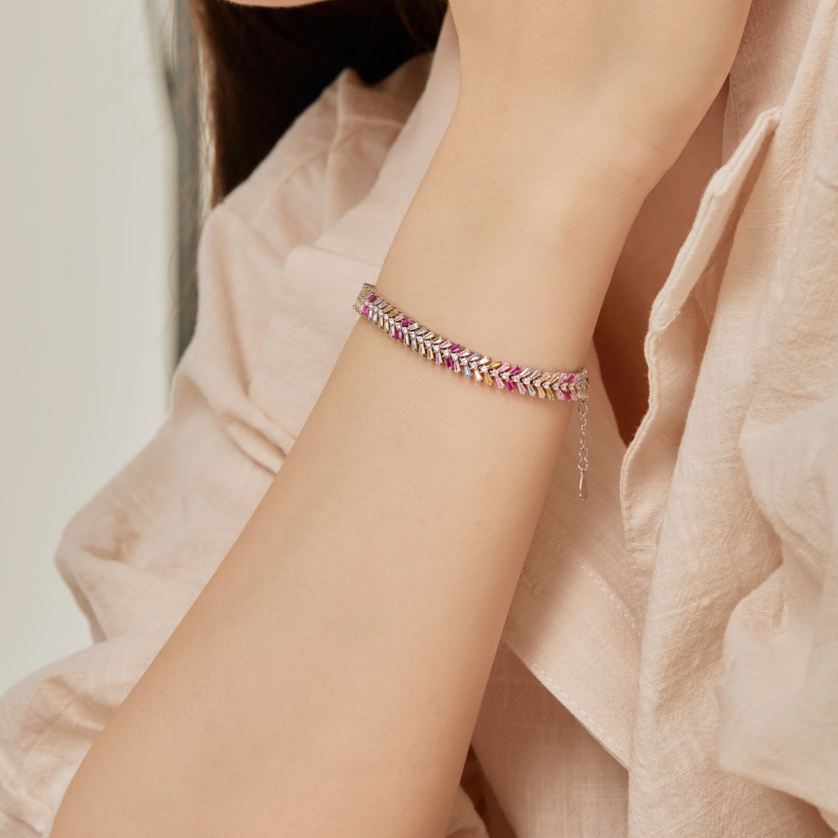 [Rose Jewellery]Dainty Radiant Emerald Cut Daily Bracelet