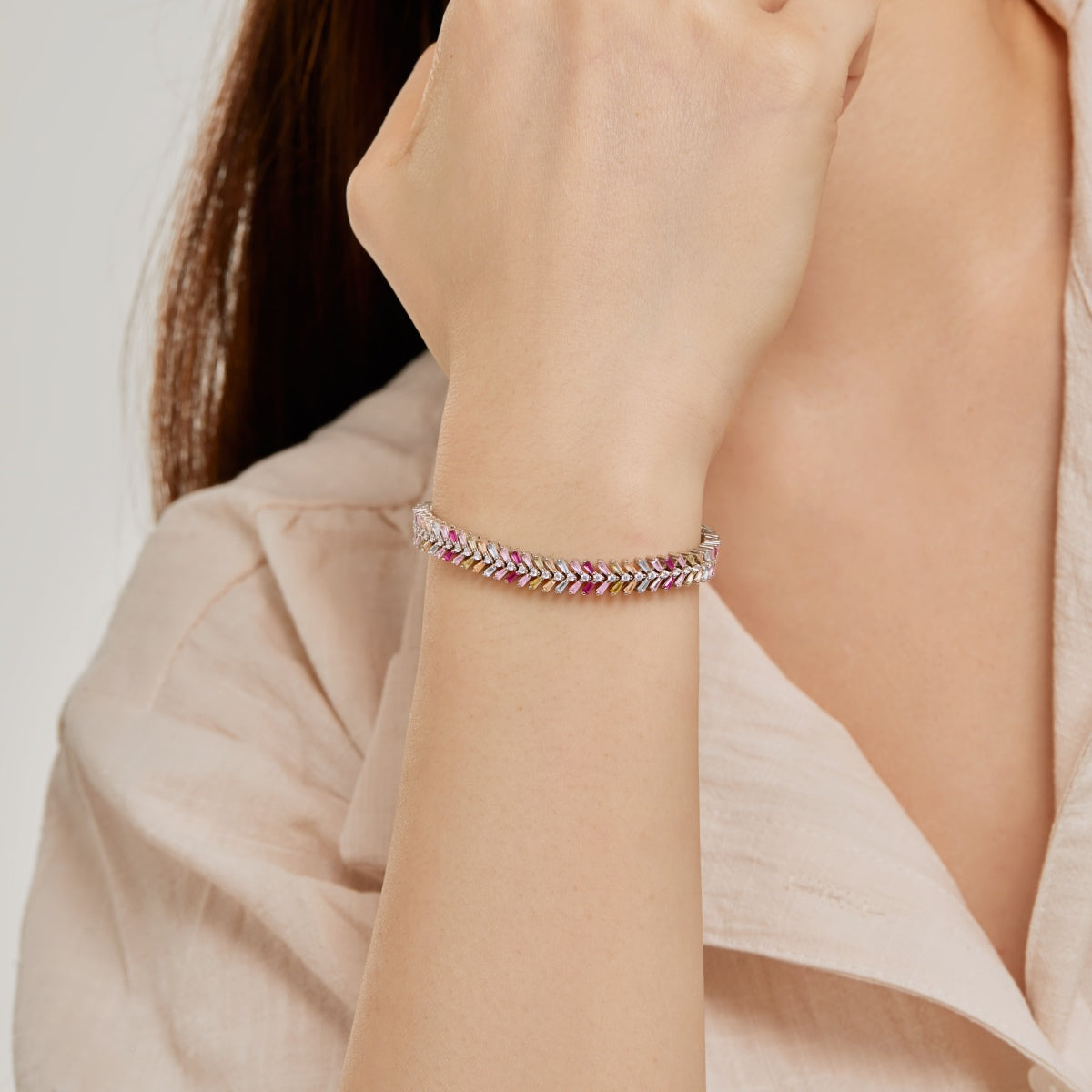 [Rose Jewellery]Dainty Radiant Emerald Cut Daily Bracelet